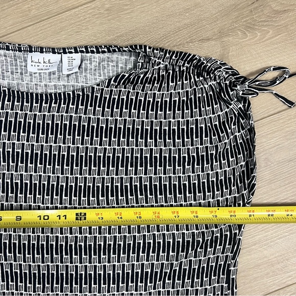 Nicole Miller Linen Top Size Medium Geometric Pattern Sleeveless - Picture 4 of 6